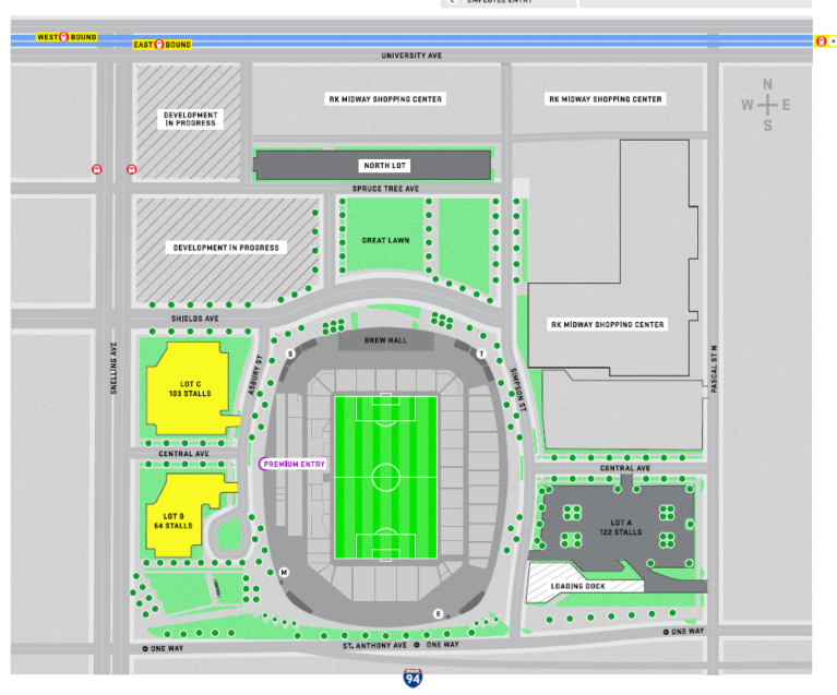 Map of Allianz Field for Keys to Success Gala